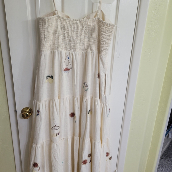 Embroidered Cream Sundress - Picture 13 of 16